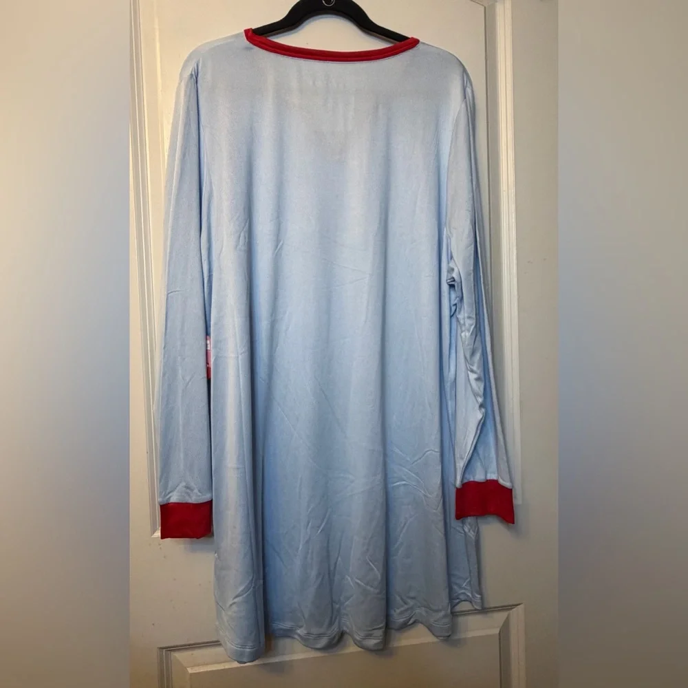 Disney Stitch Women's Light Blue 'Be Mine' Nightshirt with Red Trim - Picture 3 of 11